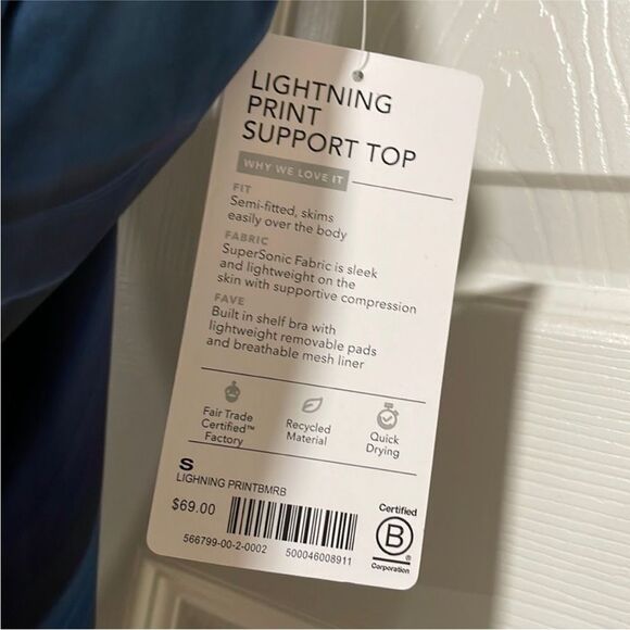 Athleta Womens Size Small LIGHTNING PRINT SUPPORT TOP - Picture 6 of 8